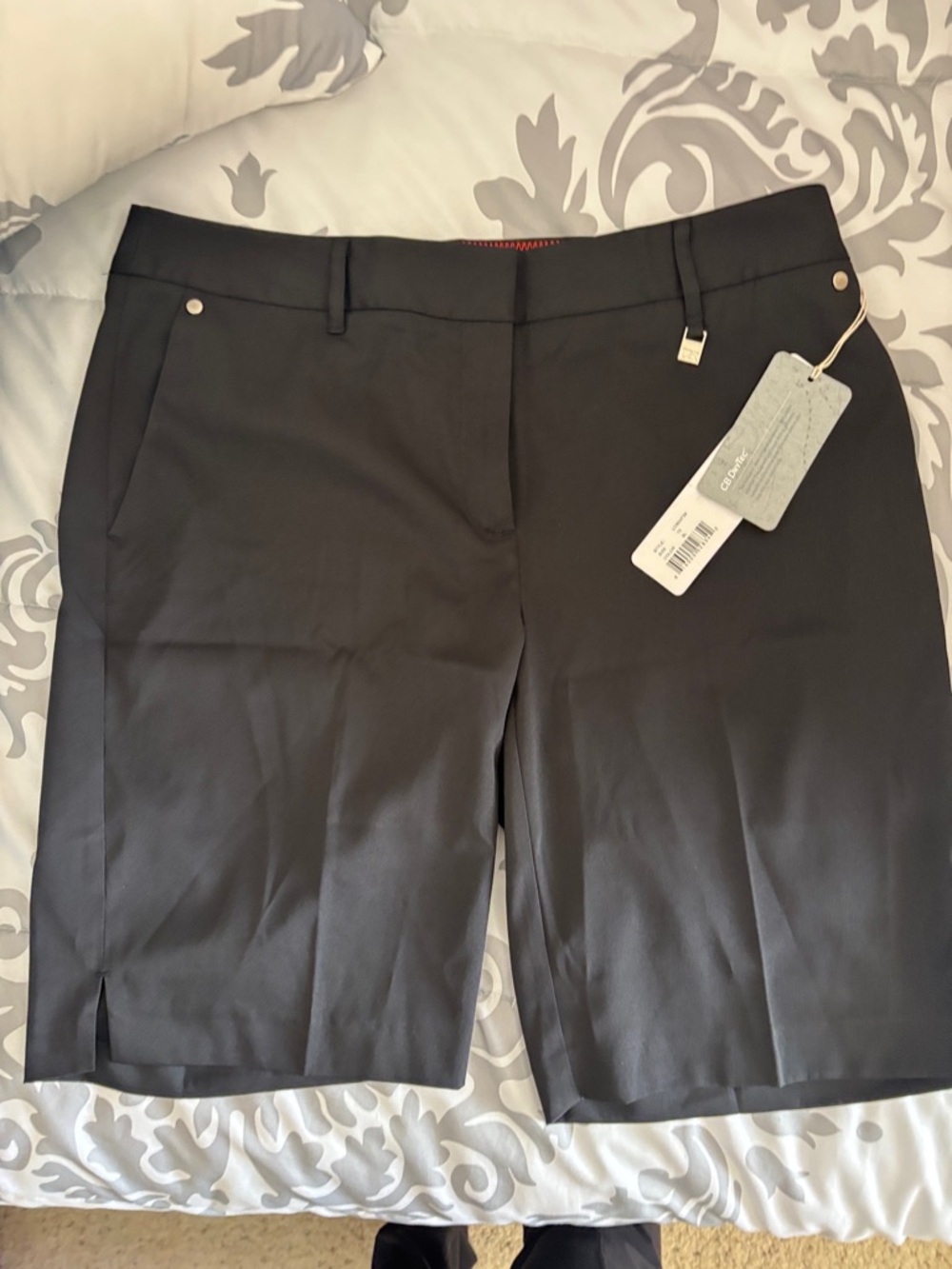 Women's Black Stretch Bermuda Shorts - Classic Workwear